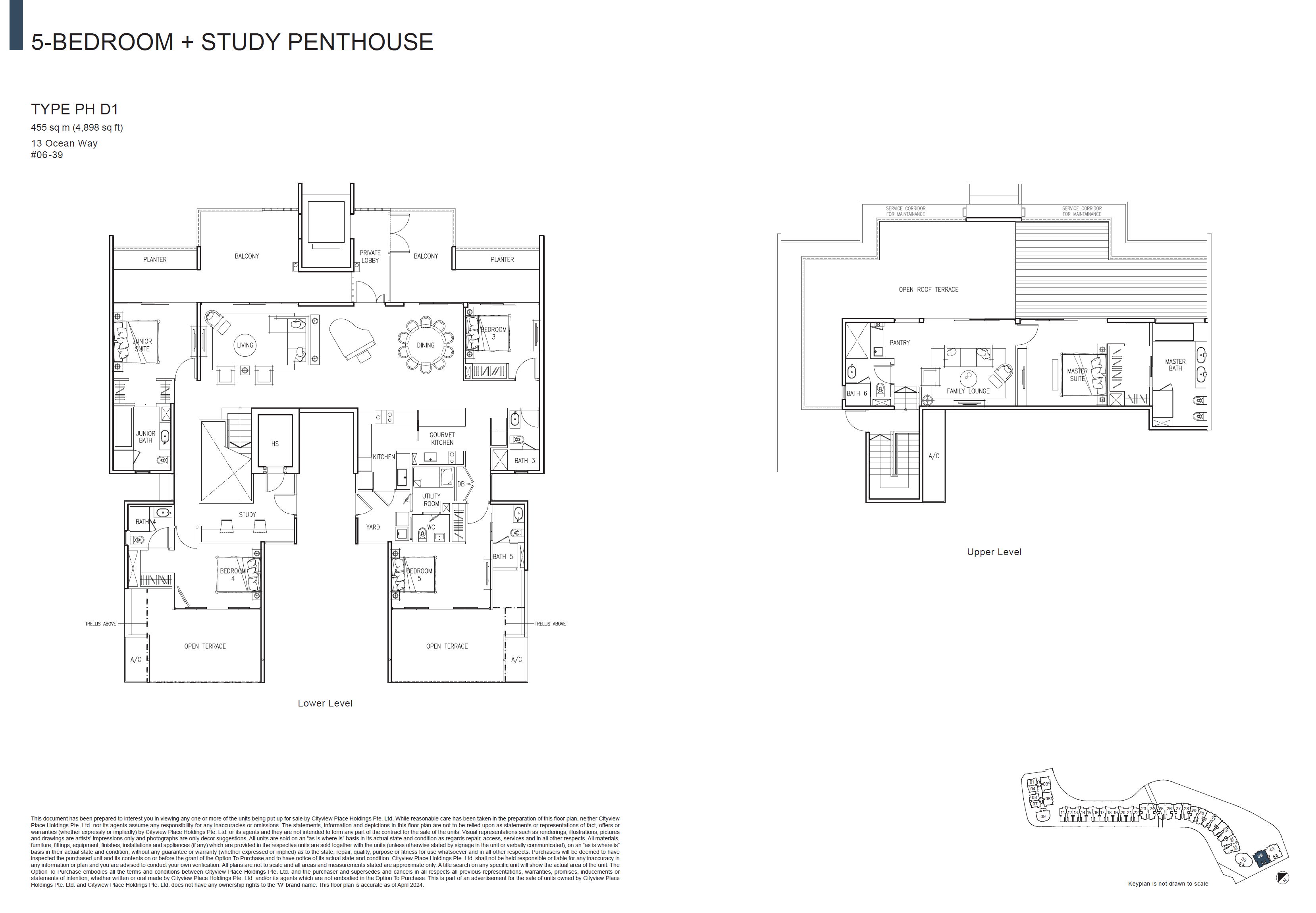 Floor plan of The Residences At W Singapore Sentosa Cove type Penthouse, Penthouse, 4,898 sq ft